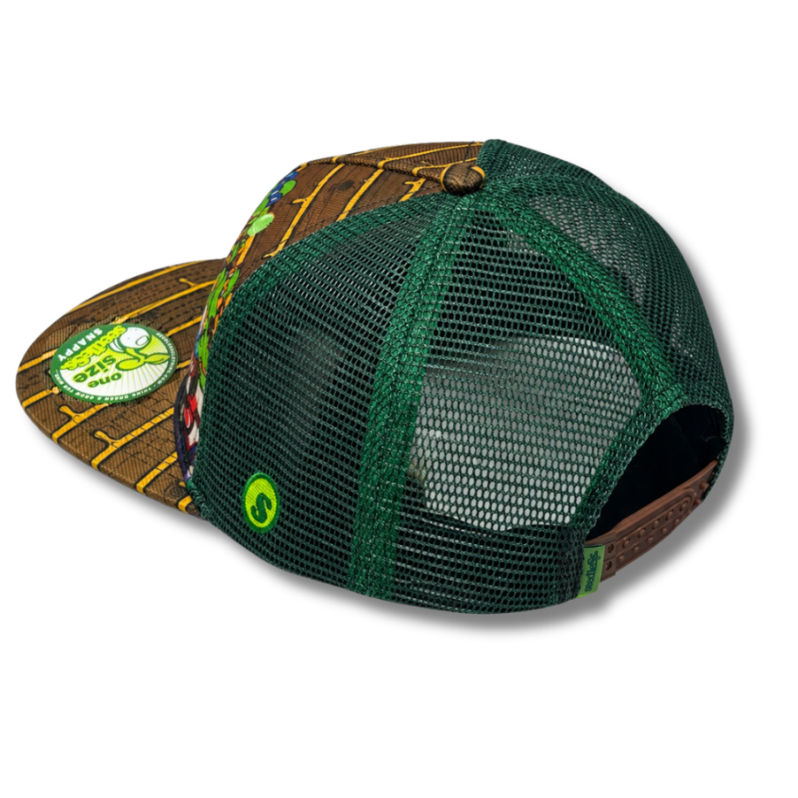 Trucker Hat : seedleSs. x Treehouse Lounge : Turtles : Green/Brown