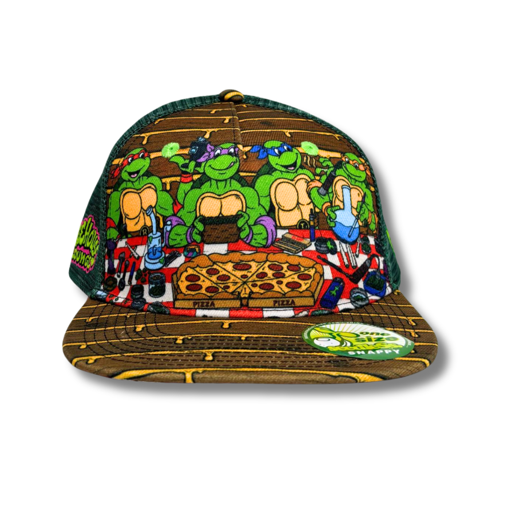 Trucker Hat : seedleSs. x Treehouse Lounge : Turtles : Green/Brown