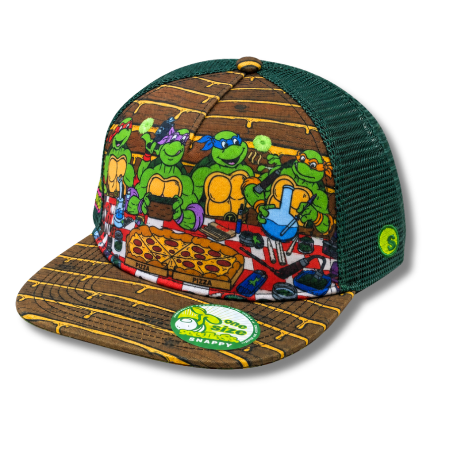 Trucker Hat : seedleSs. x Treehouse Lounge : Turtles : Green/Brown