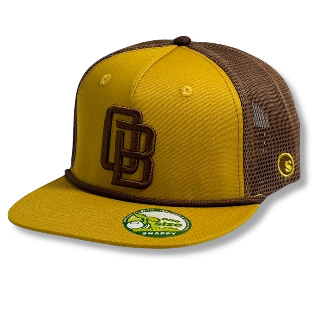 Trucker Hat : OB Monogram : Mustard/Brown