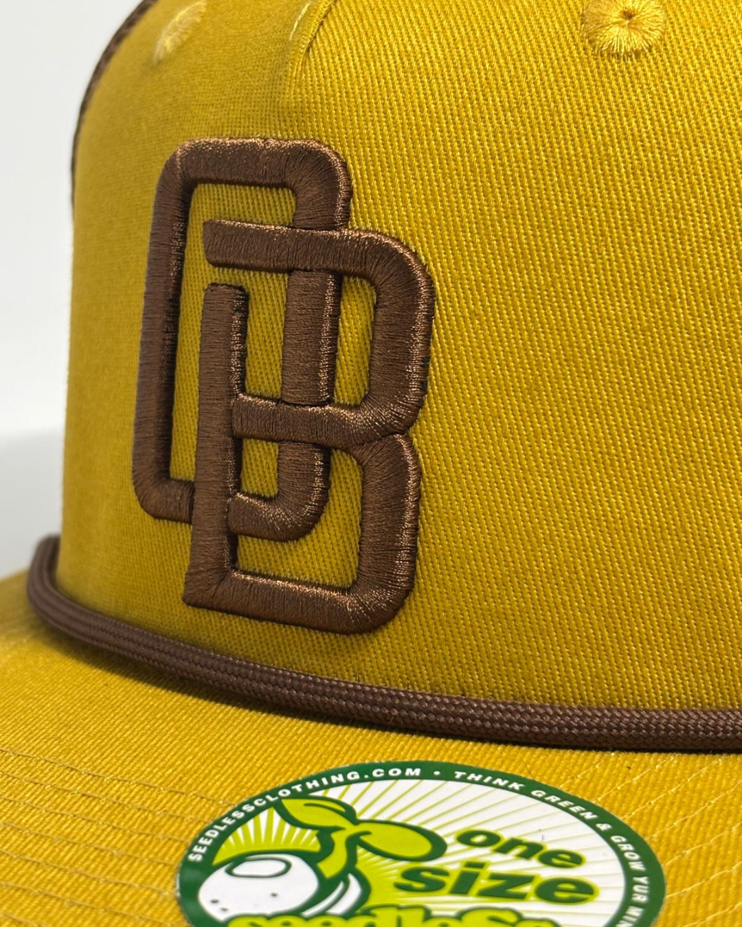 Mesh Snapback : OB Monogram : Mustard/Brown